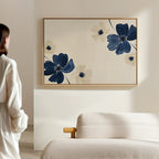 Whispers in Bloom – blue botanical canvas wall art print by Aspire Prints
