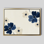 Whispers in Bloom – blue botanical canvas wall art print by Aspire Prints