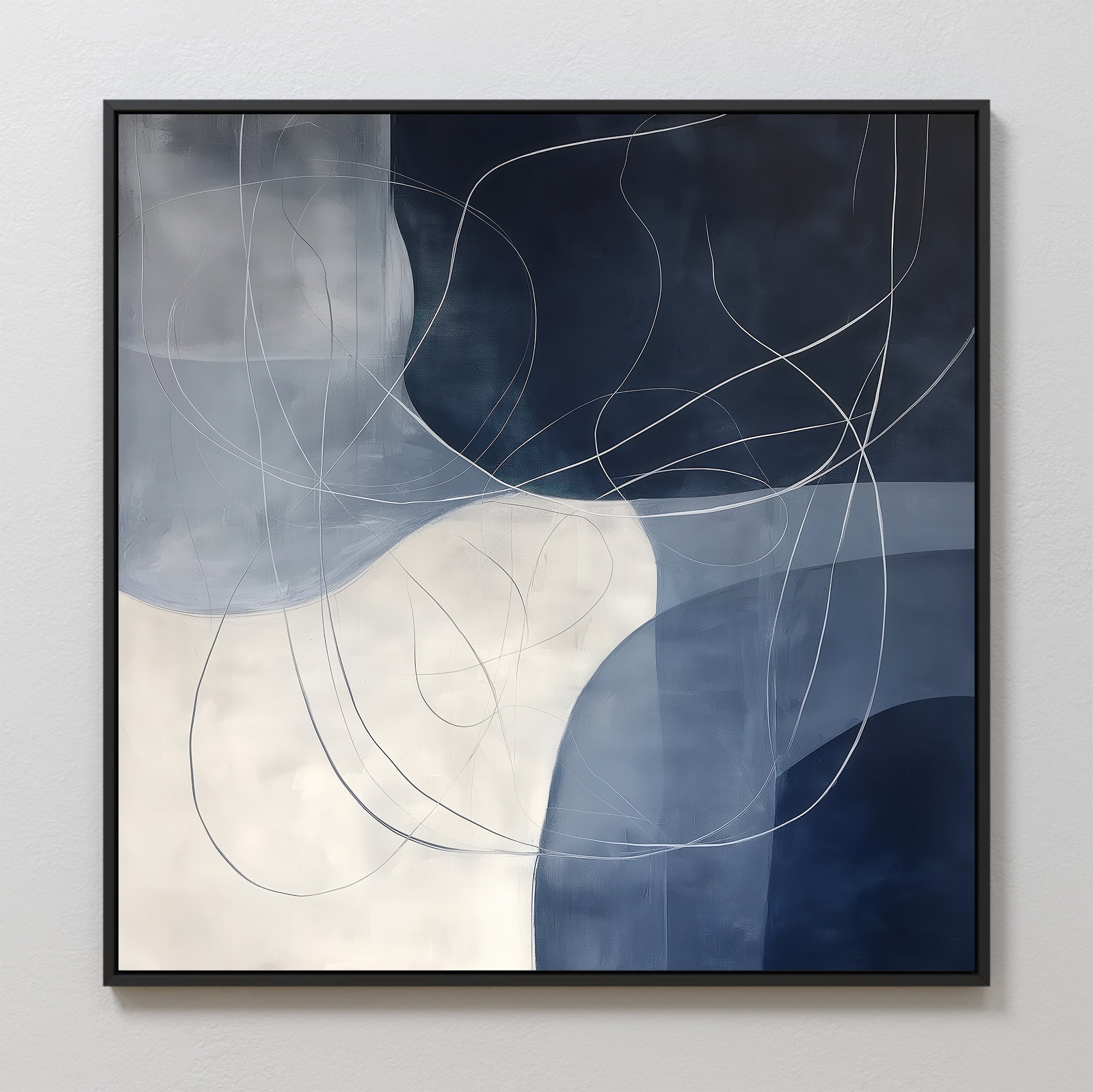 Whispers in the Dark – blue abstract canvas wall art print by Aspire Prints