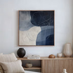 Whispers in the Dark – blue abstract canvas wall art print by Aspire Prints