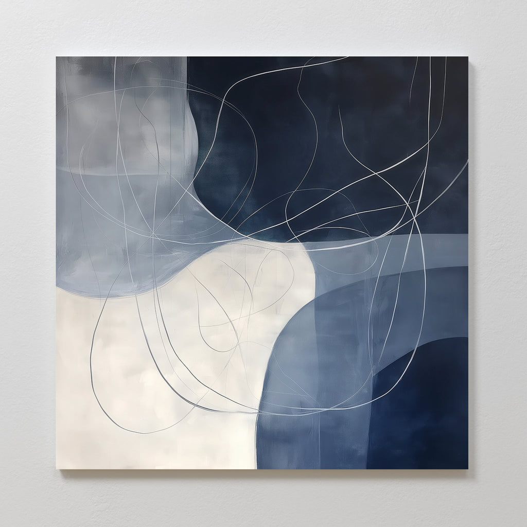 Whispers in the Dark – blue abstract canvas wall art print by Aspire Prints