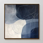 Whispers in the Dark – blue abstract canvas wall art print by Aspire Prints