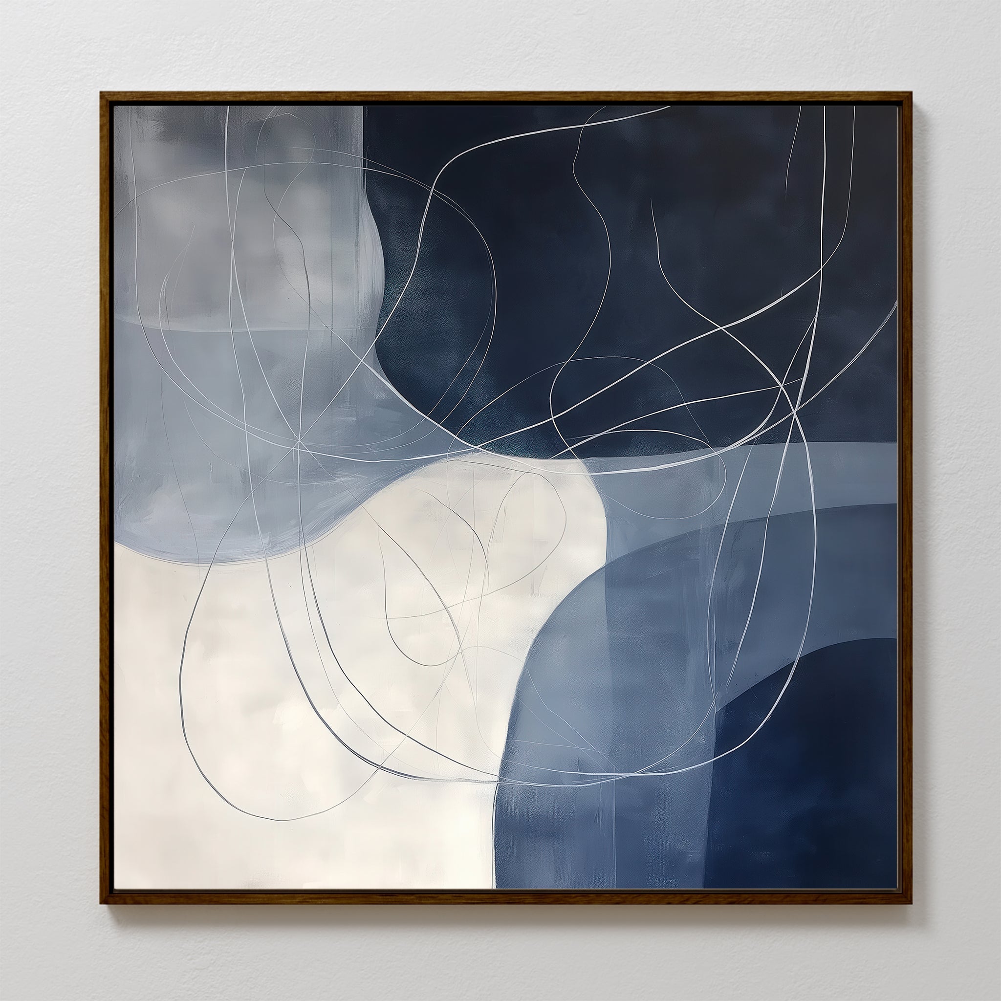 Whispers in the Dark – blue abstract canvas wall art print by Aspire Prints
