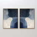 Whispers in Indigo – Set of 2 Canvas Prints set of 2 – neutral-toned abstract canvas wall art by Aspire Prints