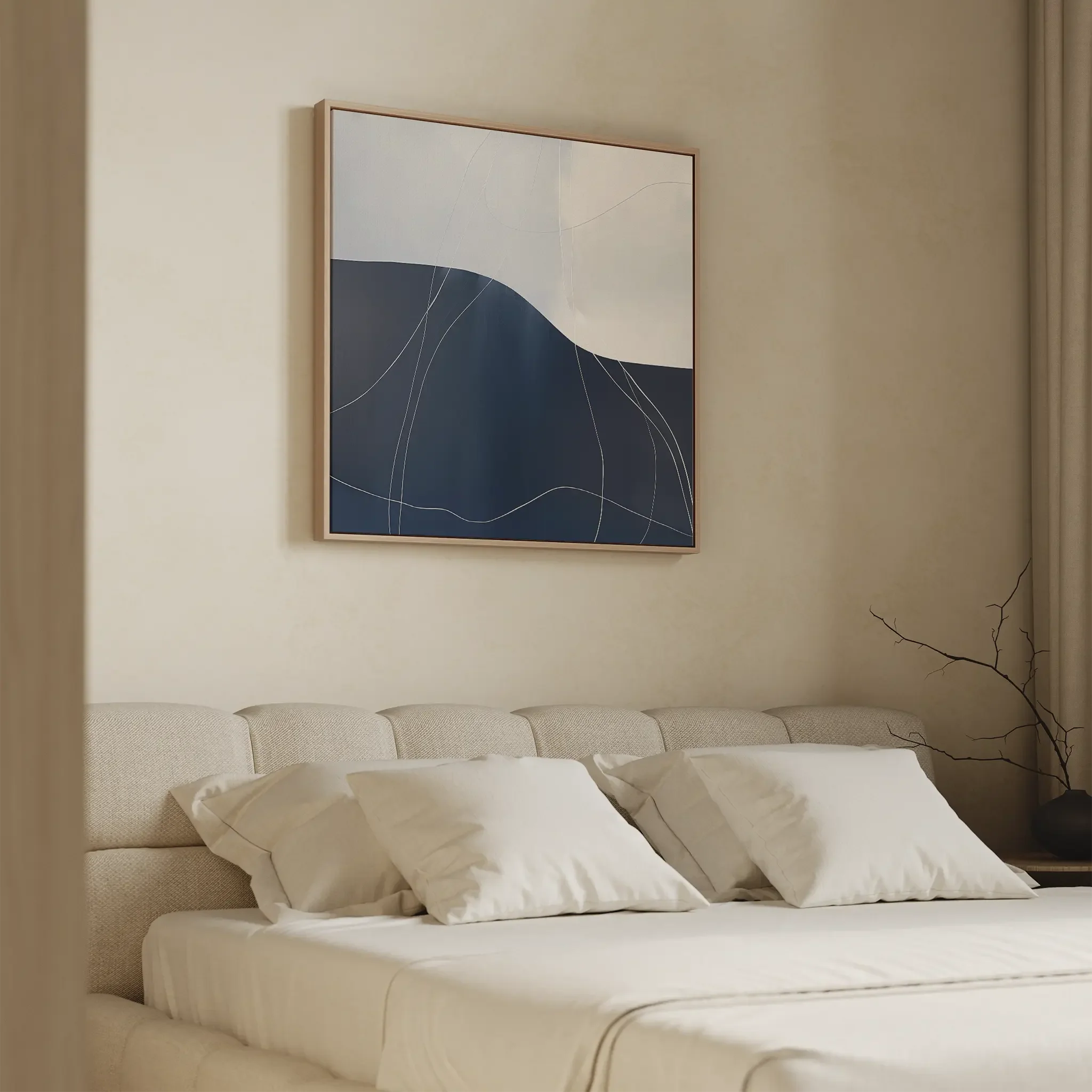 Whisper of the Deep Tide – blue abstract canvas wall art print by Aspire Prints