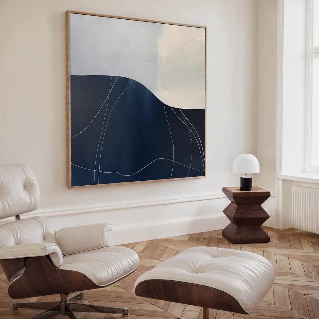 Whisper of the Deep Tide – blue abstract canvas wall art print by Aspire Prints