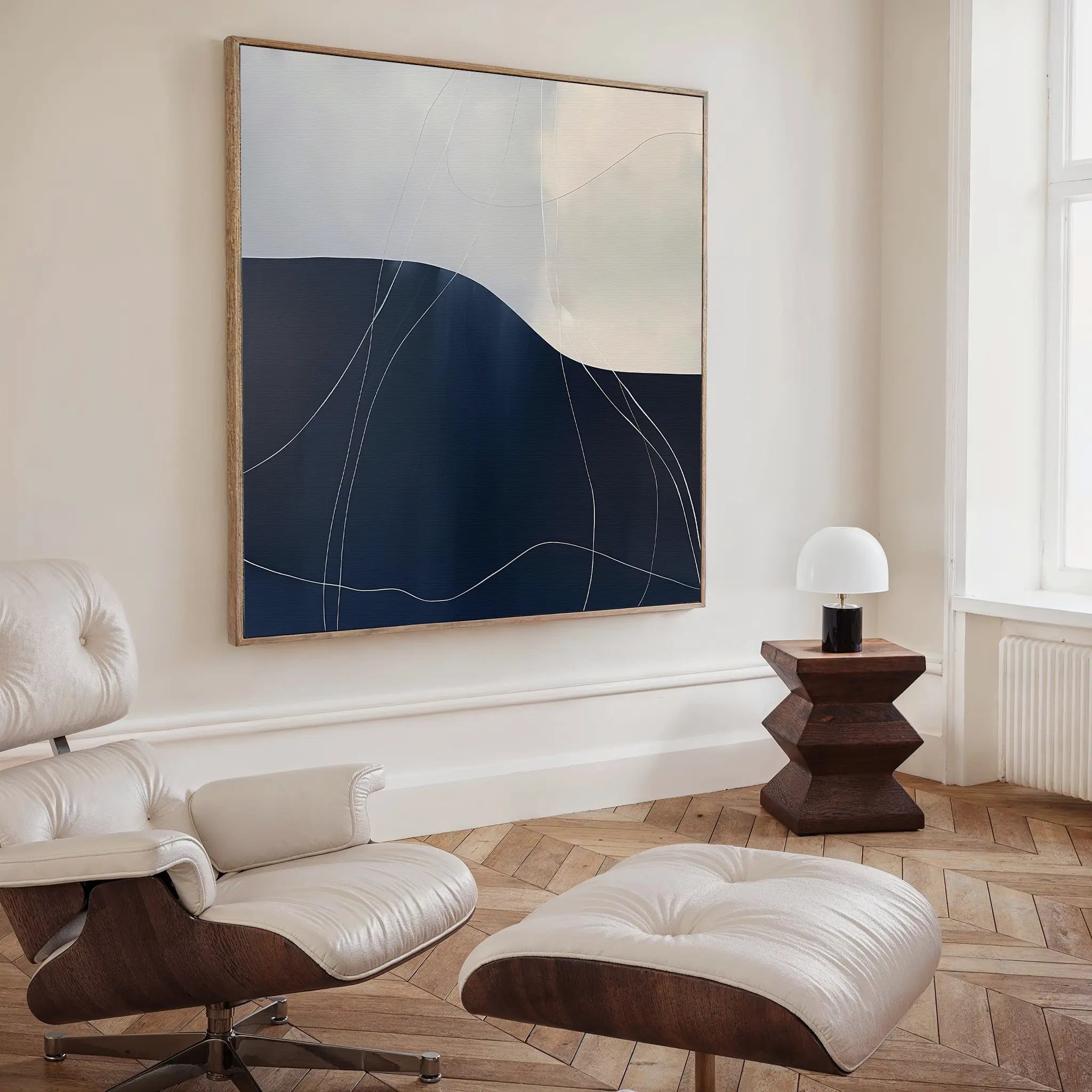 Whisper of the Deep Tide – blue abstract canvas wall art print by Aspire Prints