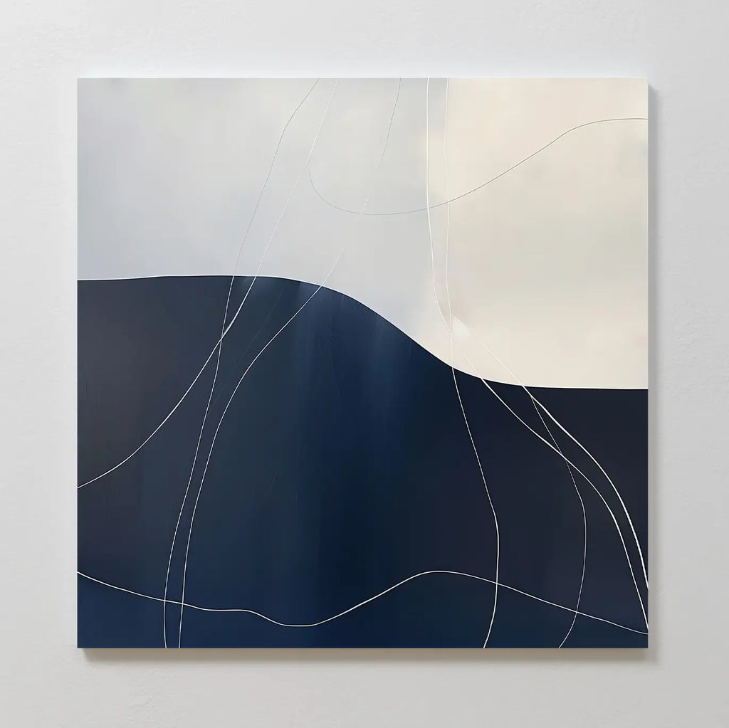 Whisper of the Deep Tide – blue abstract canvas wall art print by Aspire Prints