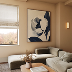 Tulip at Twilight – blue botanical canvas wall art print by Aspire Prints