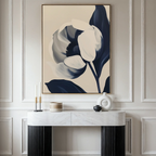 Tulip at Twilight – blue botanical canvas wall art print by Aspire Prints