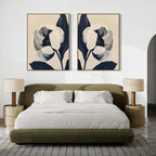 Twilight Bloom Duo – Set of 2 Canvas Prints set of 2 – neutral-toned botanical canvas wall art by Aspire Prints