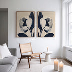 Twilight Bloom Duo – Set of 2 Canvas Prints set of 2 – neutral-toned botanical canvas wall art by Aspire Prints