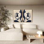 Twilight Bloom Duo – Set of 2 Canvas Prints set of 2 – neutral-toned botanical canvas wall art by Aspire Prints