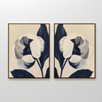 Twilight Bloom Duo – Set of 2 Canvas Prints set of 2 – neutral-toned botanical canvas wall art by Aspire Prints