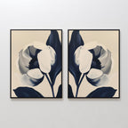 Twilight Bloom Duo – Set of 2 Canvas Prints set of 2 – neutral-toned botanical canvas wall art by Aspire Prints