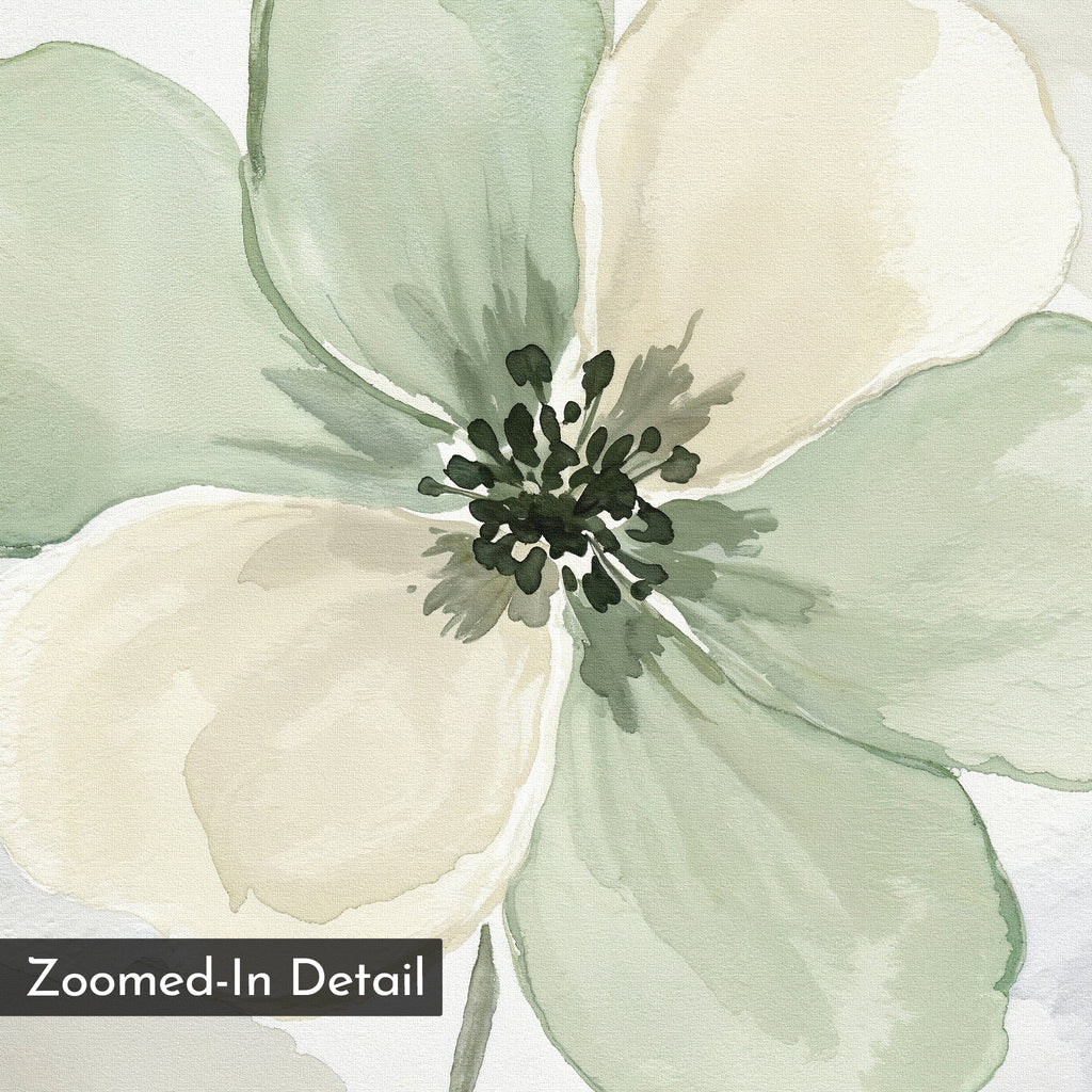 Whispers of Spring – green botanical canvas wall art print by Aspire Prints