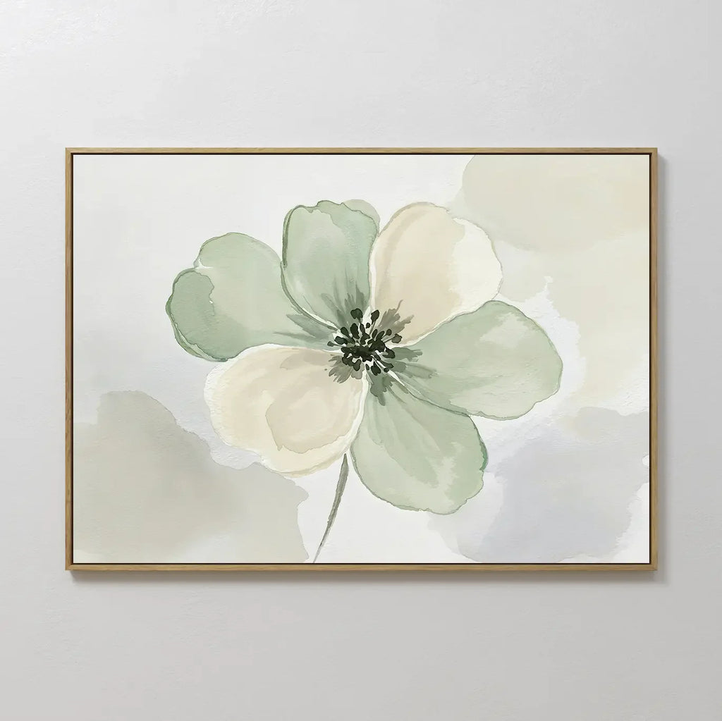 Whispers of Spring – green botanical canvas wall art print by Aspire Prints