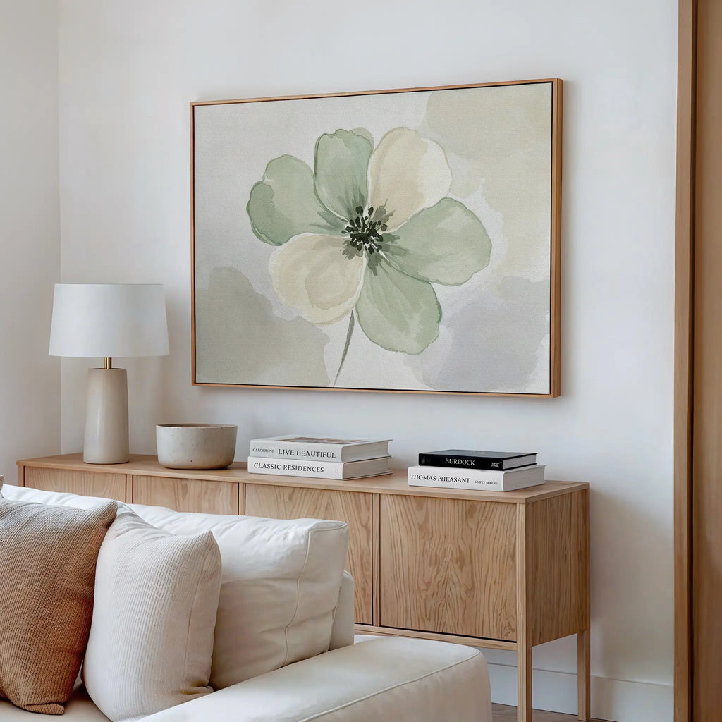 Whispers of Spring – green botanical canvas wall art print by Aspire Prints