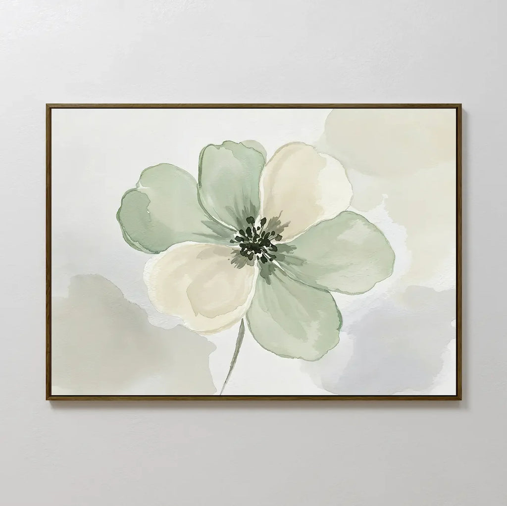 Whispers of Spring – green botanical canvas wall art print by Aspire Prints
