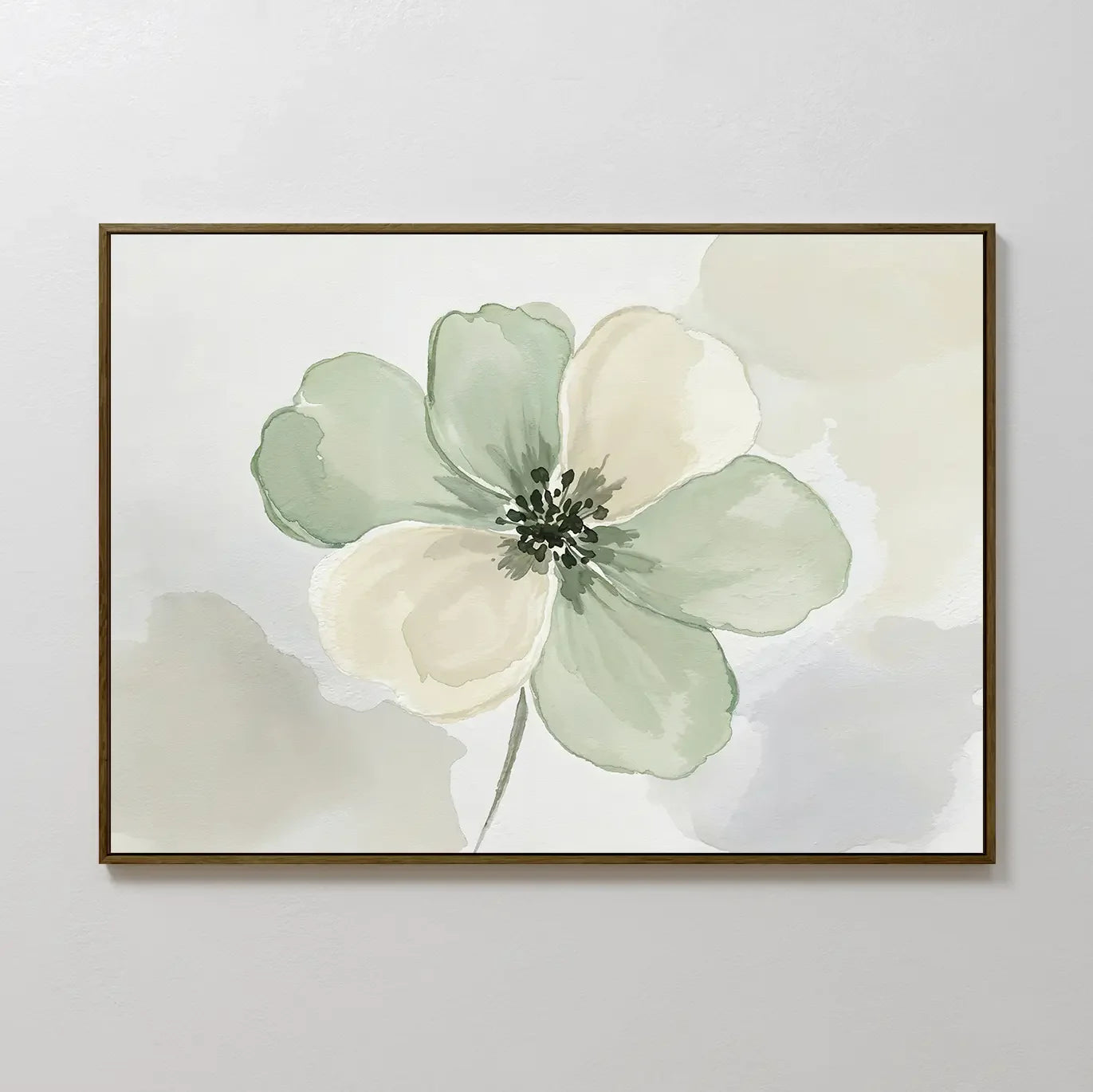 Whispers of Spring – green botanical canvas wall art print by Aspire Prints