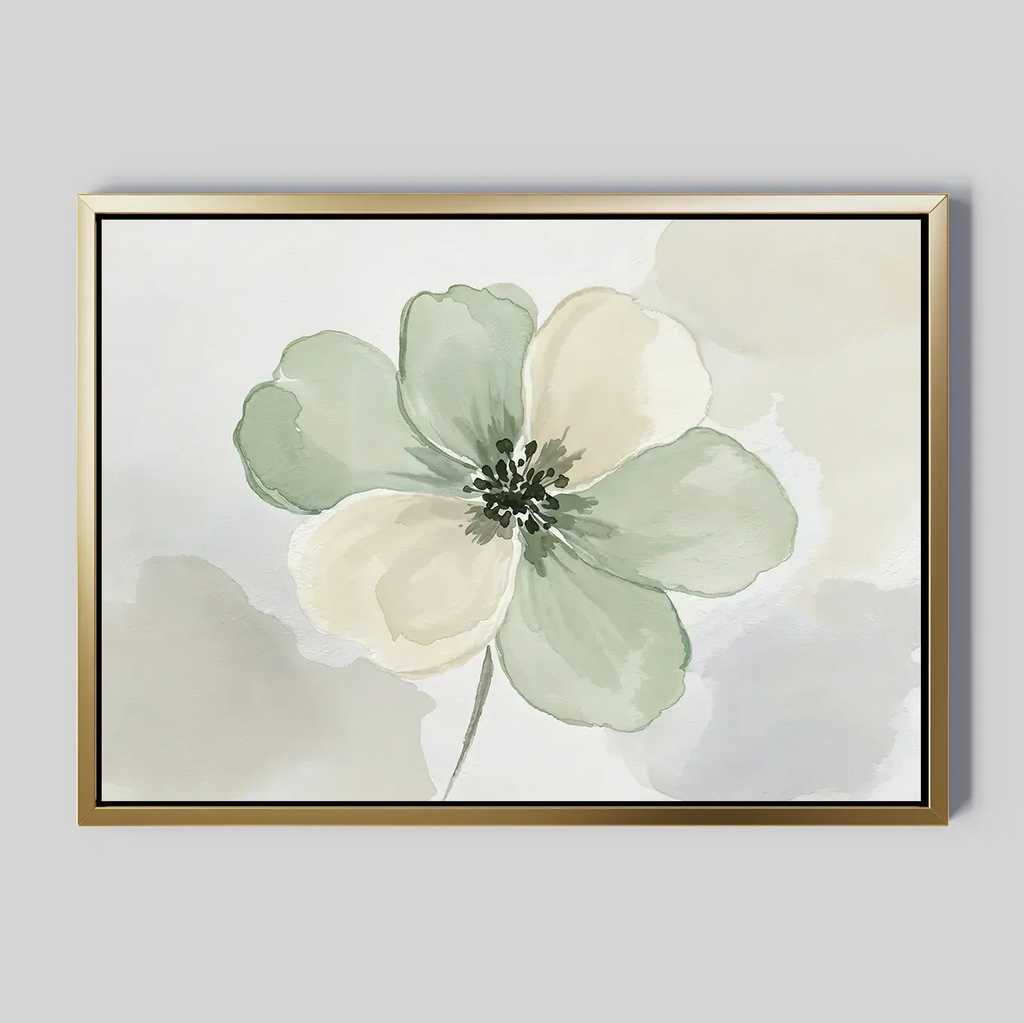 Whispers of Spring – green botanical canvas wall art print by Aspire Prints