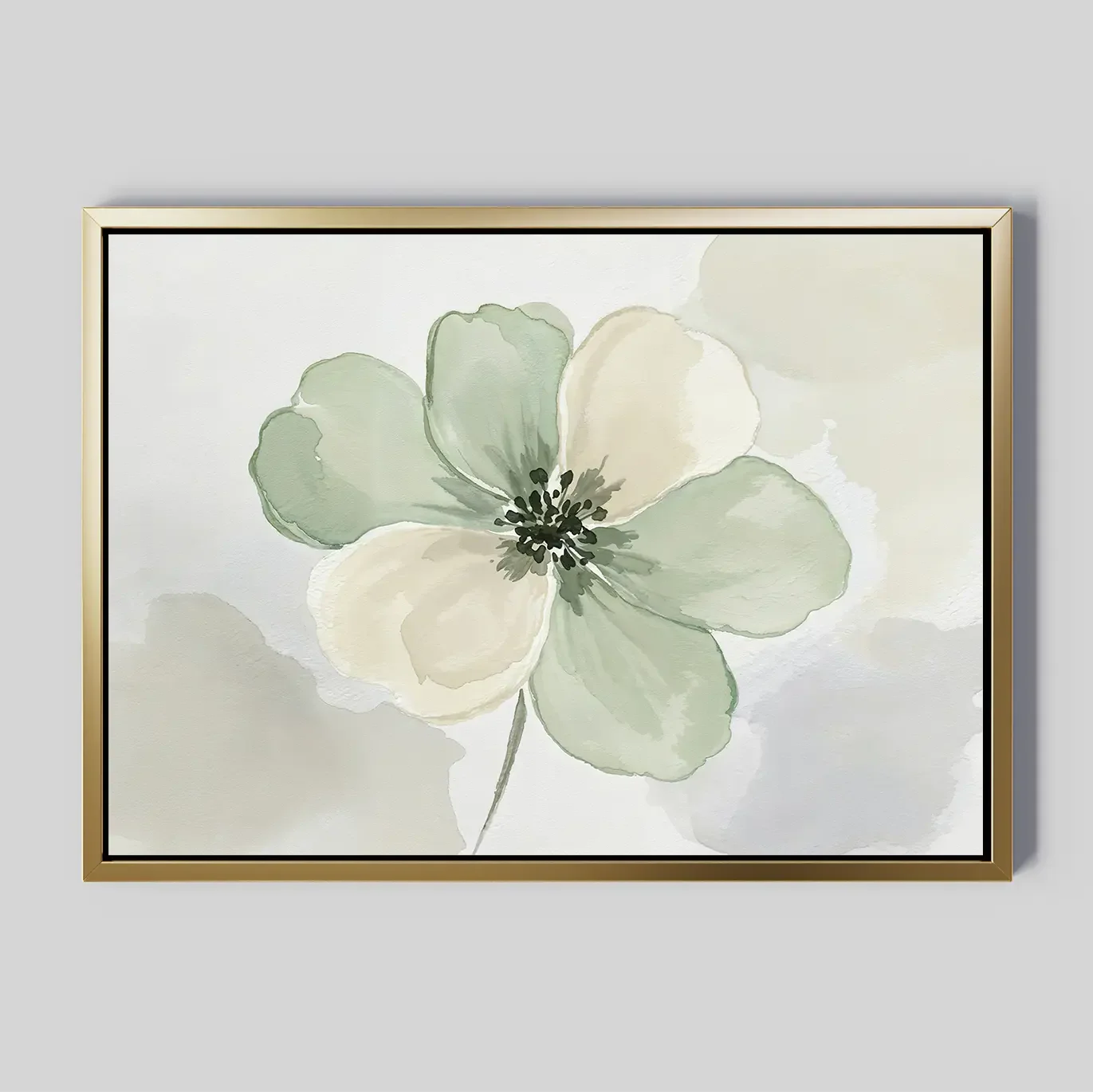 Whispers of Spring – green botanical canvas wall art print by Aspire Prints