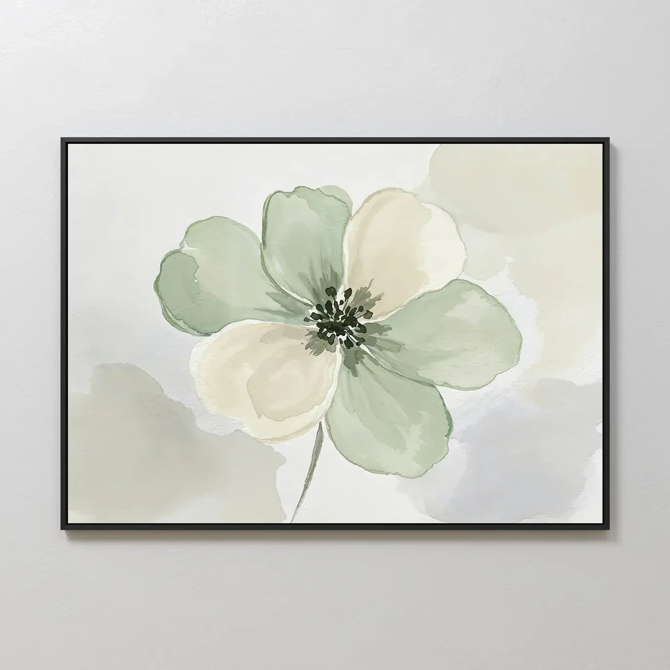 Whispers of Spring – green botanical canvas wall art print by Aspire Prints