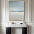 Whispering Veil – blue coastal canvas wall art print by Aspire Prints