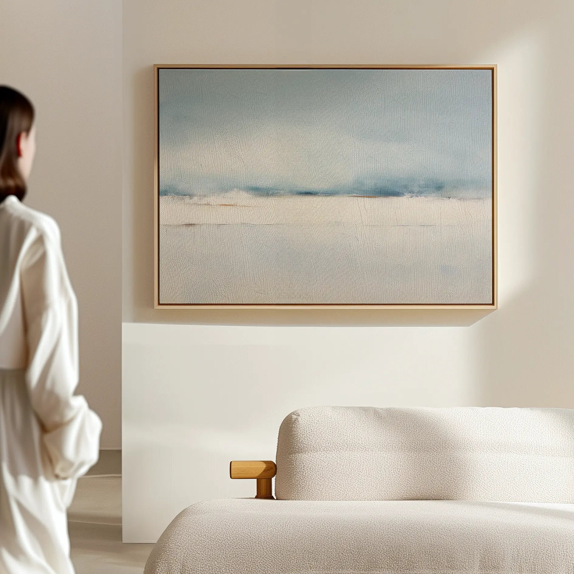Whisper of the Quiet Coast – blue coastal canvas wall art print by Aspire Prints