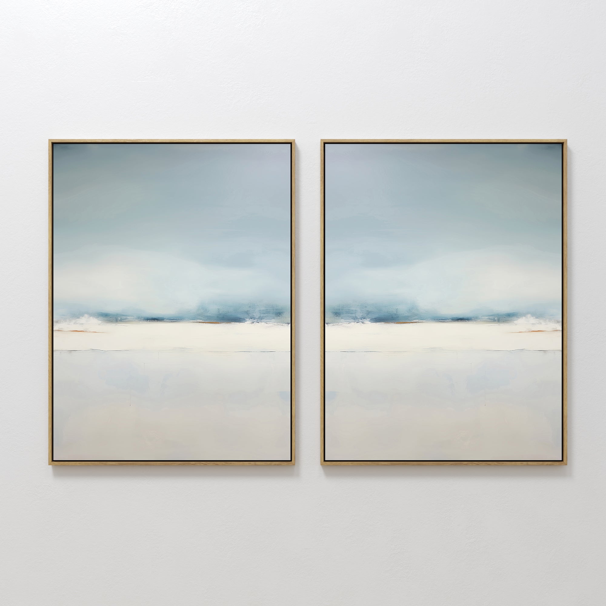 Whispers of the Quiet Shore – Set of 2 Canvas Prints set of 2 – neutral-toned coastal canvas wall art by Aspire Prints