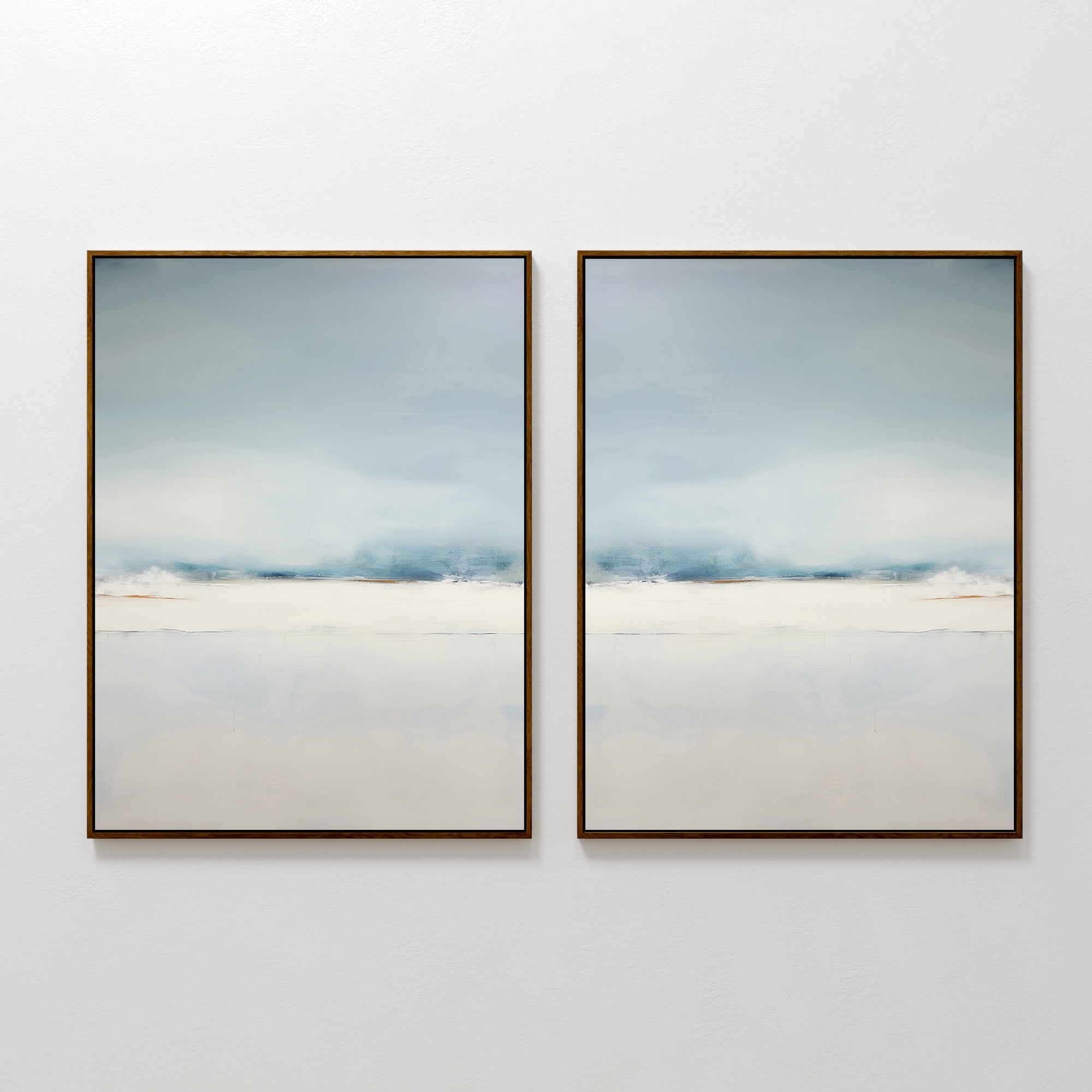 Whispers of the Quiet Shore – Set of 2 Canvas Prints set of 2 – neutral-toned coastal canvas wall art by Aspire Prints