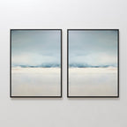 Whispers of the Quiet Shore – Set of 2 Canvas Prints set of 2 – neutral-toned coastal canvas wall art by Aspire Prints