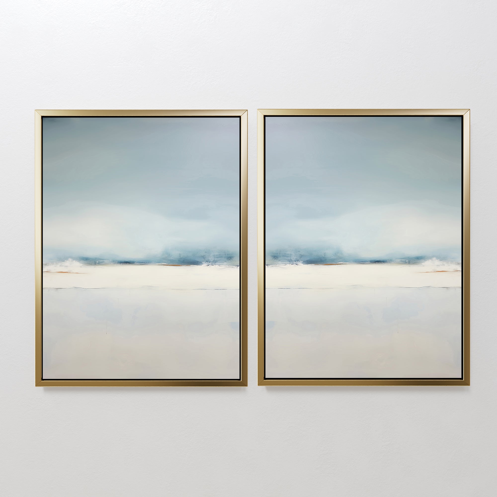 Whispers of the Quiet Shore – Set of 2 Canvas Prints set of 2 – neutral-toned coastal canvas wall art by Aspire Prints