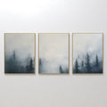 Whispers in the Pines Triptych – Set of 3 Canvas Prints set of 3 – blue botanical canvas wall art by Aspire Prints