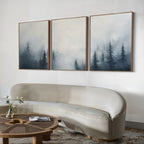 Whispers in the Pines Triptych – Set of 3 Canvas Prints set of 3 – blue botanical canvas wall art by Aspire Prints