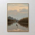 Whisper of the Heron – neutral-toned vintage canvas wall art print by Aspire Prints