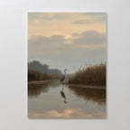 Whisper of the Heron – neutral-toned vintage canvas wall art print by Aspire Prints