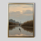 Whisper of the Heron – neutral-toned vintage canvas wall art print by Aspire Prints