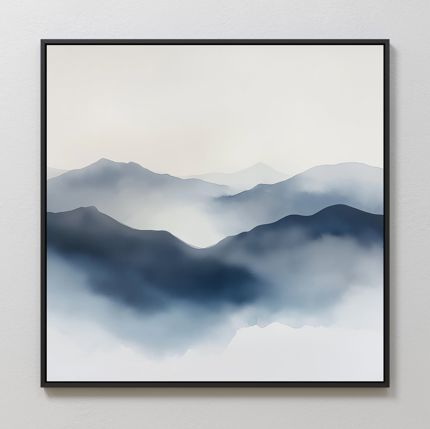 Veil of the Blue Hills – blue landscape canvas wall art print by Aspire Prints