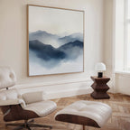 Veil of the Blue Hills – blue landscape canvas wall art print by Aspire Prints