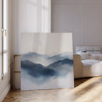 Veil of the Blue Hills – blue landscape canvas wall art print by Aspire Prints