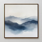 Veil of the Blue Hills – blue landscape canvas wall art print by Aspire Prints