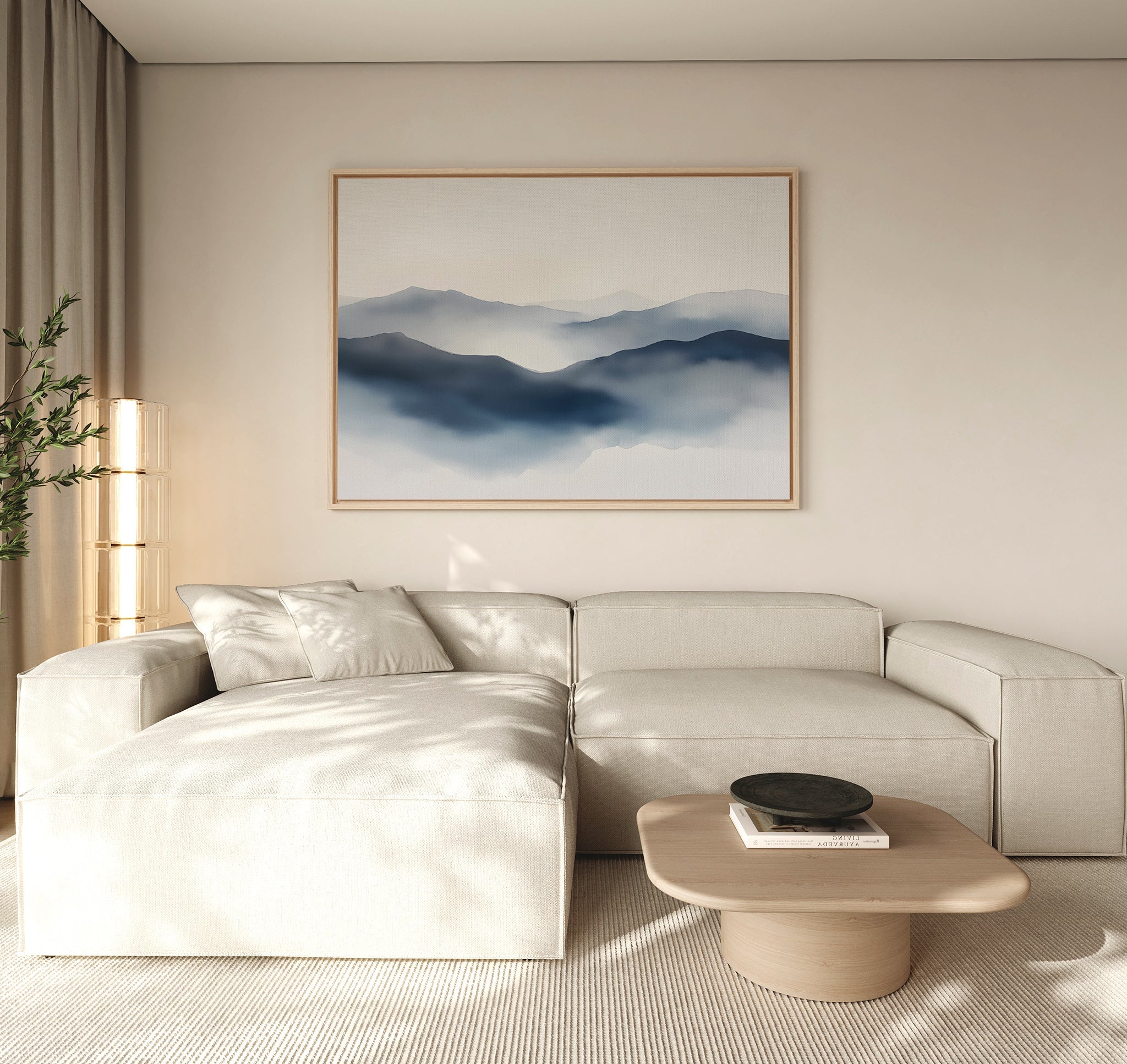 Whispers of the Blue Highlands – blue landscape canvas wall art print by Aspire Prints