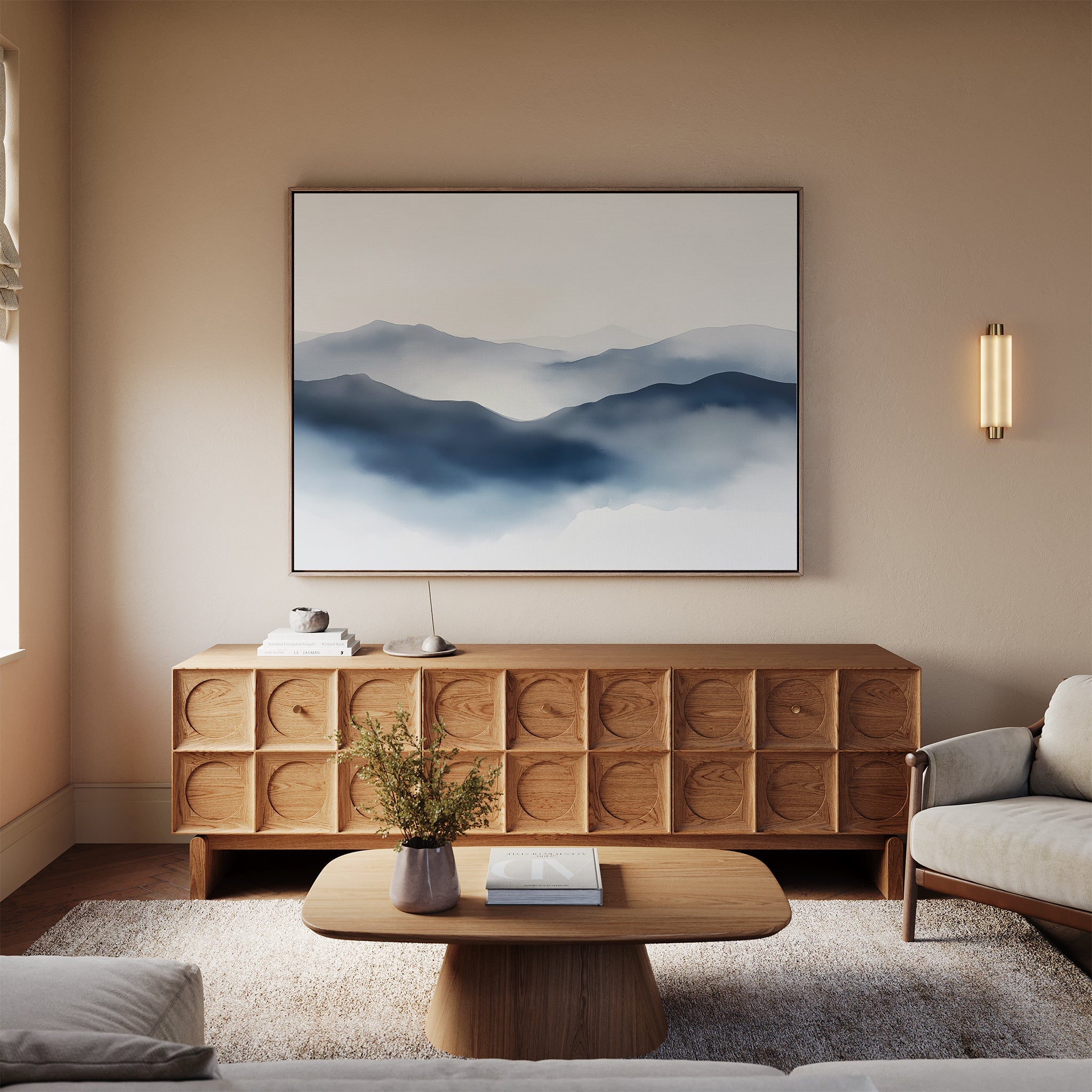 Whispers of the Blue Highlands – blue landscape canvas wall art print by Aspire Prints