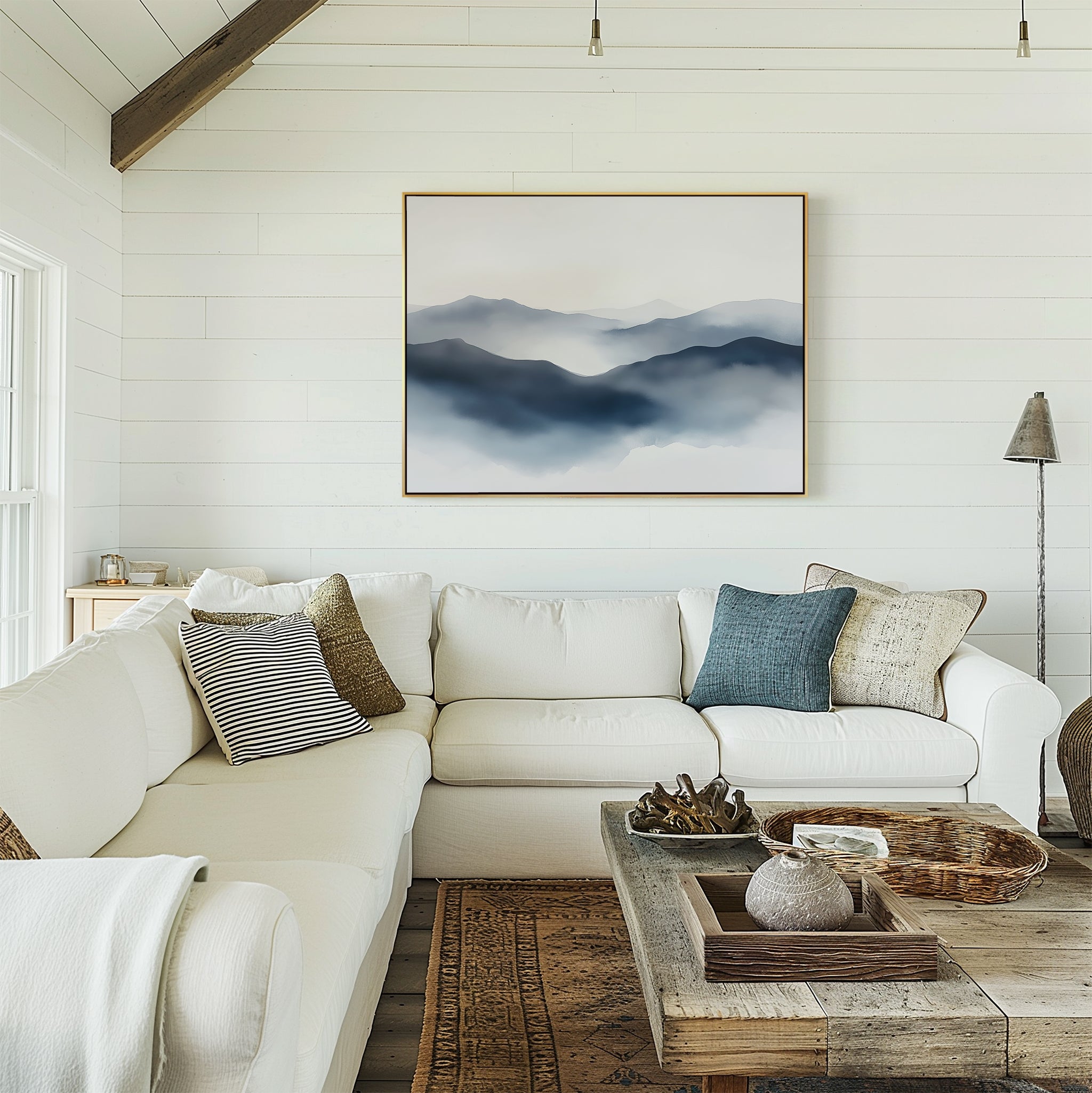 Whispers of the Blue Highlands – blue landscape canvas wall art print by Aspire Prints