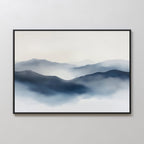 Whispers of the Blue Highlands – blue landscape canvas wall art print by Aspire Prints