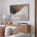 Whispers in the Fog – beige and white abstract canvas wall art print by Aspire Prints