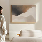 Whispers in the Fog – beige and white abstract canvas wall art print by Aspire Prints