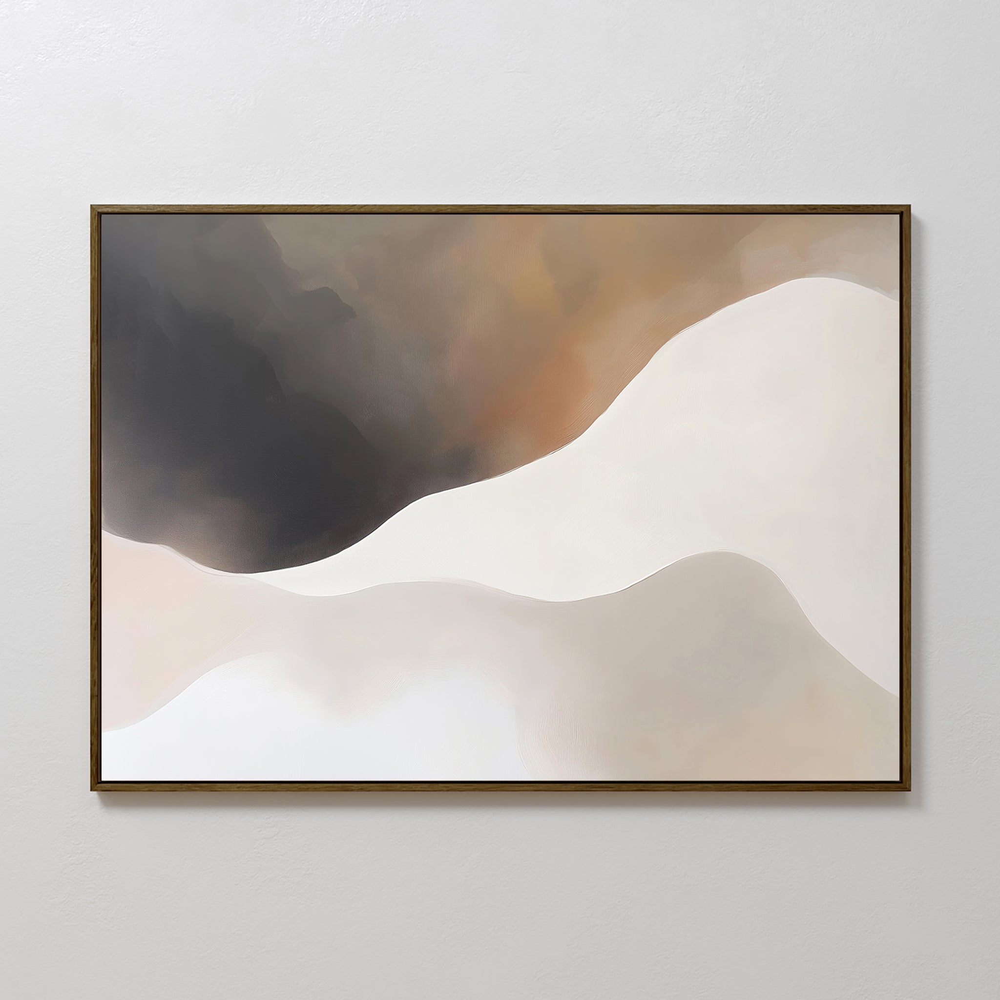 Whispers in the Fog – beige and white abstract canvas wall art print by Aspire Prints