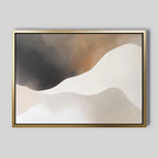 Whispers in the Fog – beige and white abstract canvas wall art print by Aspire Prints